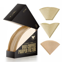 V60 Coffee-Filter-Paper Natural High Quality Multi Sizes Filter Papers Virgin Wood Pulp Bag Coffee Filter Pape